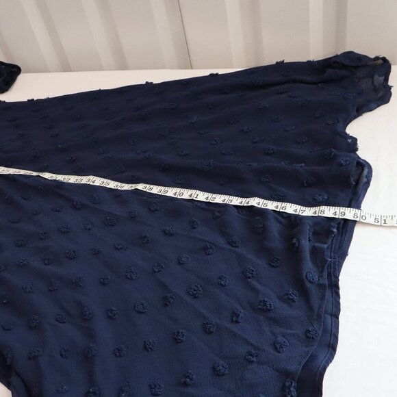 Anthropologie Eri+Ali Womens Michaela Dot Textured Midi Dress Blue Size 14 Lined - Picture 9 of 9